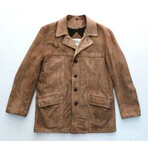 VTG 80s It's A Holiday USA Brown Suede Coat Zip Out Lining Leather Collar  XL